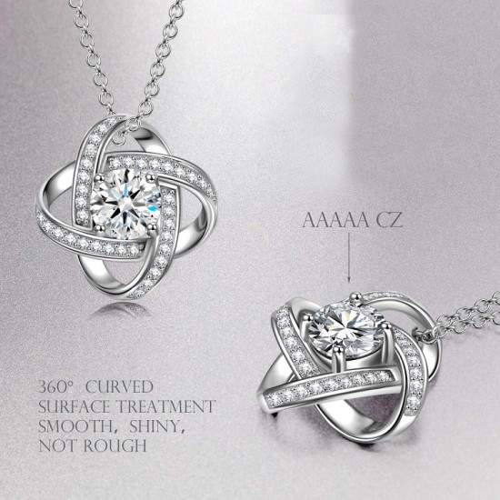 Satellite Series Pendant, 925 Sterling Silver, 5A Cubic Zircon, Rhodium Plating, Hot selling Necklace Gifts for Women