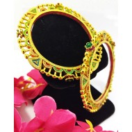 Heavy Meena Work & Gold Bangles