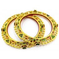 Heavy Meena Work & Gold Bangles