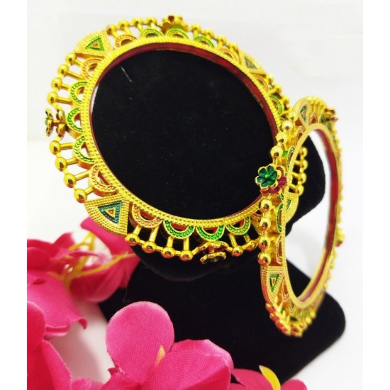 Heavy Meena Work & Gold Bangles