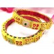 Heavy Swastik Meena Work & Gold Bangles