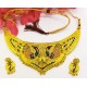 Rajwada Gold Neck Heavy Set, Double Peacock Design with Earrings