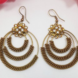 Oxidized Gold Spring Designer Earrings