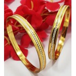 Traditional Gold Bangles with Artificial Diamonds