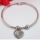  Latest Silver & Diamond Stylish Heart Bracelet