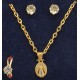  4 Piece Combo of Ring, Earrings, Chain & Pendant Gold & Diamond Designer Set