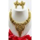 Latest Gold Neck Jhallar Set with Meena Work & Earrings