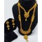 Traditional Bridal Double Rusty Gold Long Set with Earrings