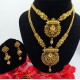 Traditional Rani Haar, Oxidized Gold Long Set with Earrings