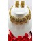 Square Shape Gold Neck Set with Earrings