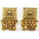 Square Shape Gold Neck Set with Earrings