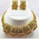 Square Shape Gold Neck Set with Earrings