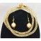 Diamond Filled Fancy Chain Gold Set with Earrings