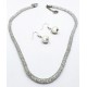 Diamond Filled Fancy Chain Silver Set with Earrings