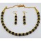 Fancy Black Neck Set with Earrings