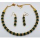 Fancy Black Neck Set with Earrings