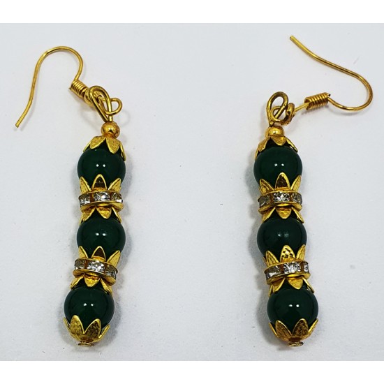 Fancy Green Neck Set with Earrings