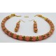 Fancy Pink Neck Set with Earrings