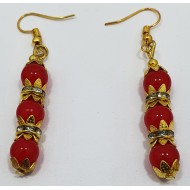 Fancy Red Neck Set with Earrings