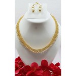 Diamond Filled Latest Necklace Gold Set with Earrings