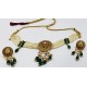 Green Emerald Pearl Neck Set with Earrings