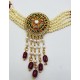 Maroon Pearl Neck Set with Earrings