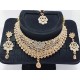 Bridal Heavy, Full Neck, 3 Piece Rose Gold Chokar Set with Earrings