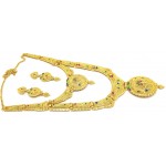 Traditional Bridal Double Gold Long Set with Earrings