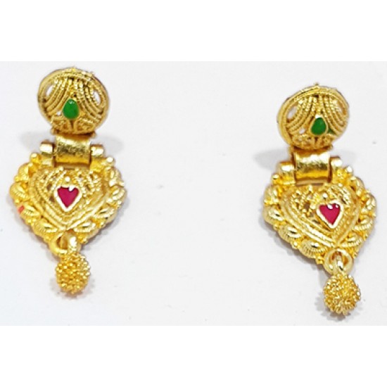 Heart Shape Gold Neck Set with Earrings