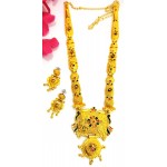 Traditional Gold Long Set, Meena Work with Earrings