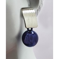 The Silver & Blackish, Blueish Ball Party Earrings