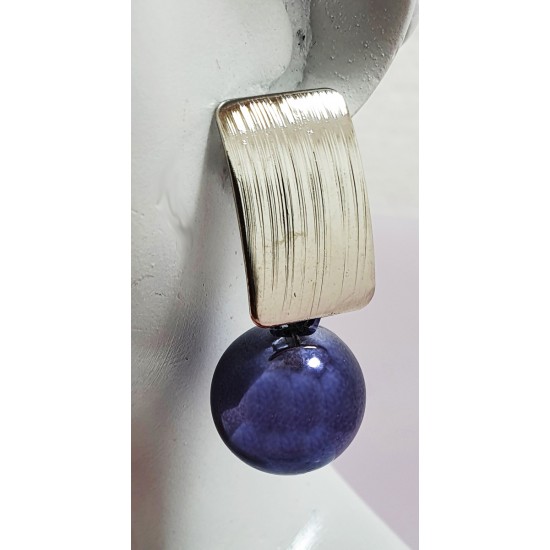 The Silver & Blackish, Blueish Ball Party Earrings