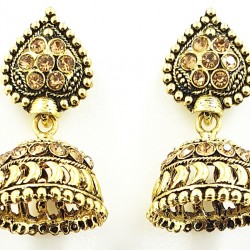 Oxidized Gold Polish Earrings