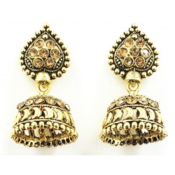 Oxidized Gold Polish Earrings