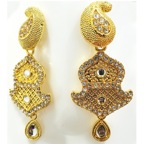 Diamond & Gold Neck Set with Earrings