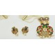 Gracious Double Peacock Pearl Long Set with Earrings